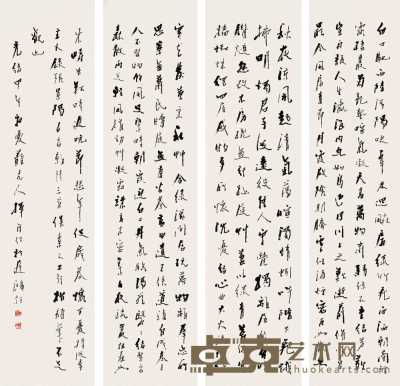 杨岘 甲午（1894） 行书诗（四件） 屏轴 150×37cm×4